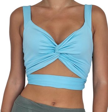 Nikcorp Ženski top bandeau pripijen s dubokim dekolteom i izrezima, plavi, slim fit, široke naramenice, XL, obujam prsa 76 cm, moderan cutout dizajn za večernje izlaske i svakodnevno nošenje