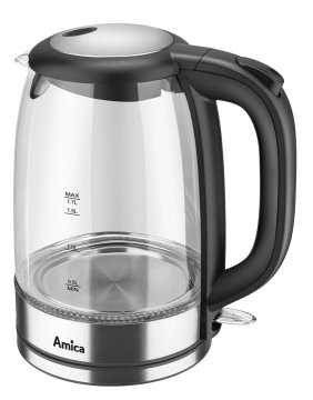 Amica Amica KD 2050G Inox kuhalo za vodu, 1.7 L, 2200 W - prozirno crno