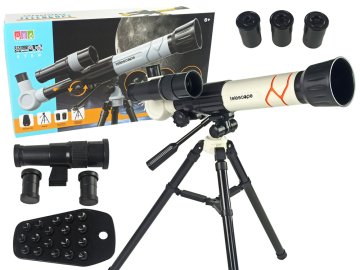 slomart LEAN TOYS Znanstveni teleskop za djecu s držačem za telefon (bijeli)