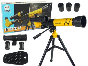 slomart LEAN TOYS Znanstveni teleskop za djecu s držačem za telefon (žuti)