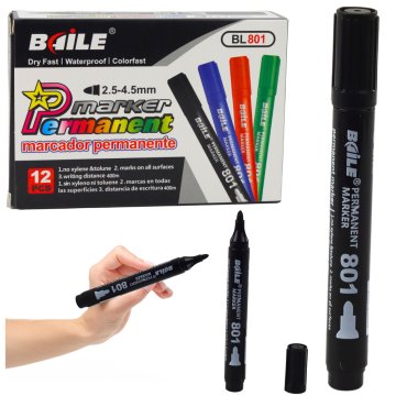 Marker LEAN Trajni marker, vodootporan, crni, 2,5-4,5 mm