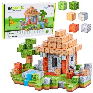 slomart LEAN TOYS Magnetne kocke, 312 kom, kvadratni svijet 3D