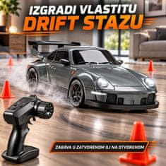 JOJOY® RC drift auto na daljinsko upravljanje, trkaći automobil 20 km/h s baterijom i LED svjetlima | DRIFTOR