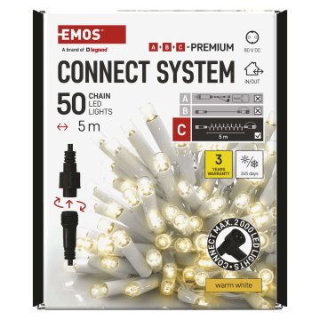 EMOS Premium LED spojivi lanac, bijeli, 5 m