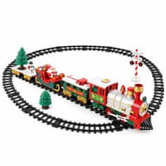 HOME & MARKER® Božićni vlak, električni set s tračnicama, svjetlima i glazbom, za djecu | TRAINMAS