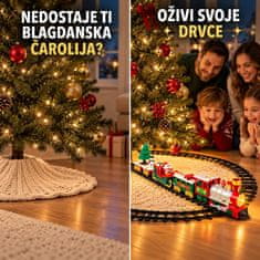 HOME & MARKER® Božićni vlak, električni set s tračnicama, svjetlima i glazbom, za djecu | TRAINMAS