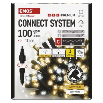 EMOS Premium LED spojivi lanac, trepereći, 10 m, topla ili hladna bijela