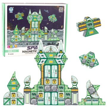 slomart LEAN TOYS Magnetni gradbeni blokovi Svemirska postaja 4D, 108 kom.