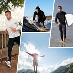 Nikcorp Muška majica Rashguard UV zaštitna UPF 50+ brzosušeća dugih rukava plava 3XL za plivanje surfanje vodene sportove trčanje, elastična prozračna 100% poliester reflektirajuće trake na ramenima