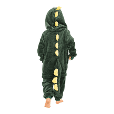 Nikcorp Dječja pidžama Kigurumi Onesie kostim dinosaura Nikcorp zelena s kapuljačom, mekana i topla za spavanje i igru, labavi kroj, za djecu visine 135-145 cm