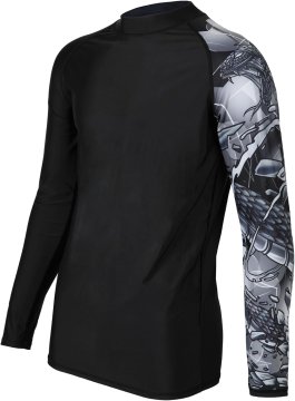 Nikcorp Muška Rash Guard kompresijska majica UV 50+ brzosušeća zmijski uzorak crna 3XL za plivanje surfanje vodene sportove ribolov prianjajuća elastična