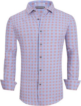 Nikcorp Muška Elegantna Košulja na Kopčanje s Uzorkom 97% Poliester 3% Spandex Elastična Regular Fit Neužgnjiva Udobna Casual i Formalna Košulja za Posao i Svakodnevno Nošenje Muška Odjeća