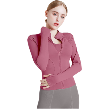 Nikcorp Ženska sportska majica za trčanje Slim Fit Lagana Prozračna Ružičasta XL, elastična funkcionalna tkanina, brzosušeća, patentni zatvarač po cijeloj dužini, stojeći ovratnik, dugi rukavi s otvorima za