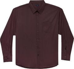 Nikcorp Muška košulja dugi rukav button-down Plus Size 3XL bordo long fit glatka jednobojna elegantna poslovna casual mekana prozračna izdržljiva za višestruko pranje