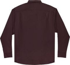Nikcorp Muška košulja dugi rukav button-down Plus Size 3XL bordo long fit glatka jednobojna elegantna poslovna casual mekana prozračna izdržljiva za višestruko pranje