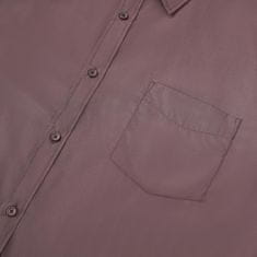 Nikcorp Muška košulja dugi rukav button-down Plus Size 3XL bordo long fit glatka jednobojna elegantna poslovna casual mekana prozračna izdržljiva za višestruko pranje
