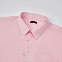 Nikcorp Muška košulja Business Casual dugi rukav za visoke muškarce ružičasta 3XL elegantna klasični button-down ovratnik prozračna tkanina otporna na gužvanje