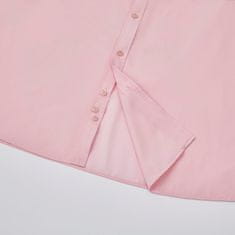 Nikcorp Muška košulja Business Casual dugi rukav za visoke muškarce ružičasta 3XL elegantna klasični button-down ovratnik prozračna tkanina otporna na gužvanje