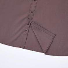 Nikcorp Muška košulja dugi rukav button-down Plus Size 3XL bordo long fit glatka jednobojna elegantna poslovna casual mekana prozračna izdržljiva za višestruko pranje