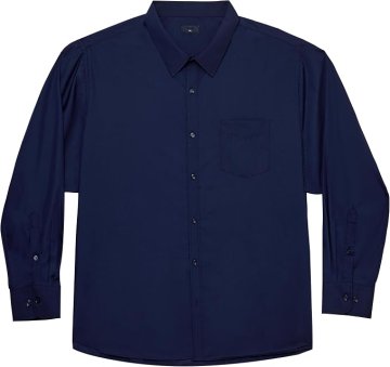 Nikcorp Muška košulja poslovna casual elegantna dugi rukav Regular fit s produženim tijelom za visoke i snažne muškarce Button-Down prozračna tkanina povećane izdržljivosti tamnoplava 2XL