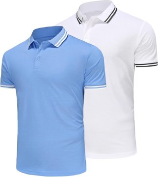 Nikcorp Muška Polo Majica Sportska Prozračna 100% Poliester Pique 2 kom Set Plava Bijela XXL Brzo Sušenje Otporna na Gužvanje Elastični Ovratnik