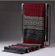 Nikcorp Muški zimski šal karirani pleteni crveni mekan topao akrilni Plaid 30x180 cm jesen zima poklon za muškarce rebrasti uzorak 100% akril duljina 185 cm