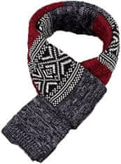 Nikcorp Muški zimski šal karirani pleteni crveni mekan topao akrilni Plaid 30x180 cm jesen zima poklon za muškarce rebrasti uzorak 100% akril duljina 185 cm