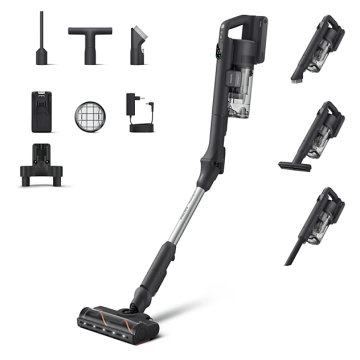 Philips PowerUp 50 bežični uspravni usisavač, 4 nastavka, do 200 AW, crni (XC5233/10)