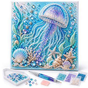 Vixson DIY kreativni komplet za izradu 3D slike Oceanski biser s ukrasnim perlama i priborom | OCEALUX Meduza