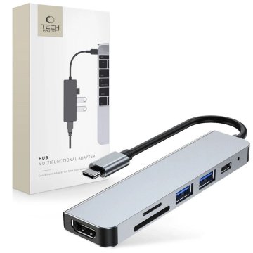 Northix Tech Protect HUB USB C na USB A USB C HDMI micro SD TF SD