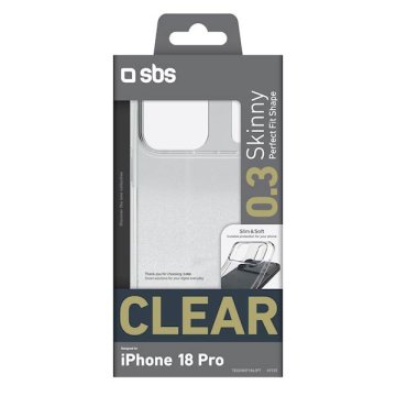 SBS silikonska maskica za iPhone 18 Pro/17 Pro, prozirna (TESKINIP1863PT)