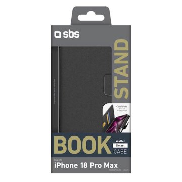 SBS Pametna preklopna futrola-novčanik za iPhone 18 Pro Max/17 Pro Max, crna (TEWALIP1869K)