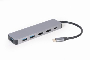 Gembird A-CM-COMBO3-03 USB Type-C 3-u-1 višeporni adapter 3x USB-A, 1x USB-C, 2x HDMI