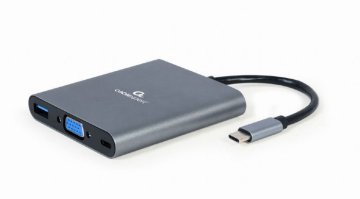 Gembird A-CM-COMBO6-01 USB Type-C 6-u-1 višeportni adapter (Hub3.1 + HDMI + VGA + PD + čitač kartica + stereo audio)
