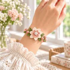 Vixson DIY set za heklanje i izradu narukvica s perlama, kukicama i uputama za početnike | CROCHETIA Cvijet
