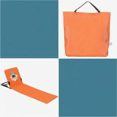 Nikcorp Sklopiva plažna podloga s podesivim naslonom 145 x 47 x 45 cm narančasta lagana 1,7 kg metalni okvir poliesterska tkanina 4 stupnja regulacije 2 džepa torba za nošenje