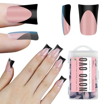 Nikcorp Tipsy želatinski French Kratki Duck Nails Mat 240 kom Ružičasti Set 12 veličina Gel za nokte UV hibridni lakovi Profesionalna manikura Y2K Trend
