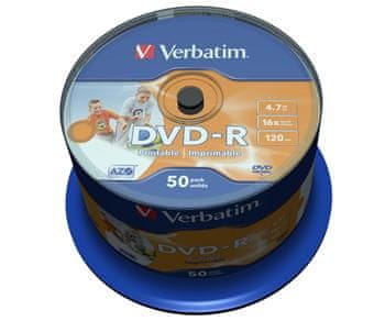 Verbatim DVD-R medij 4.7GB 16x Printable (43533), 50 kom