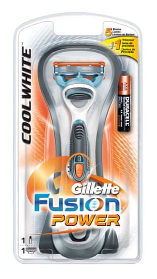 Gillette Fusion Cool White Power brijač + 1 zamjenska oštrica