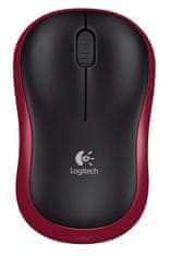 Logitech miš M185, crveni