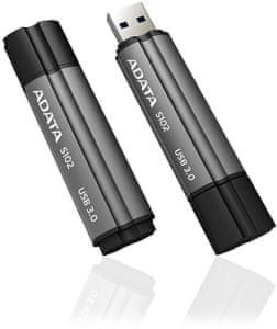 AData USB stick S102 Pro USB 3.0, 32 GB, titanium sivi