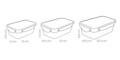 Tescoma 3-dijelni set pravokutnih posuda Freshbox