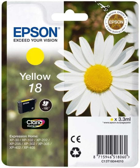 Epson tinta C13T18044010, zuta