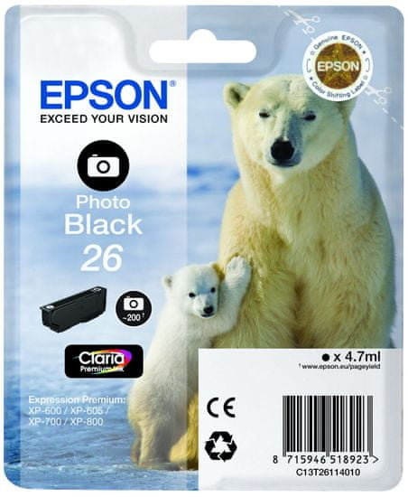 Epson tinta foto za (XP-600, XP-700, EXP-800), crna