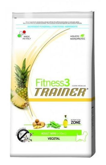 TRAINER Fitness 3 suha hrana za odrasle pse Mini Vegetal, 7,5 kg