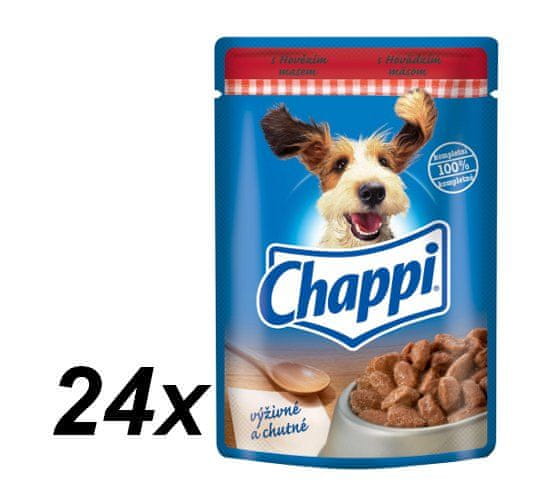 Chappi mokra hrana za pse, goveđe meso, 24x100g