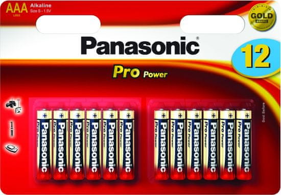 Panasonic baterije Pro Power LR03PPG/12BW, AAA, 12 komada