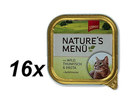 Schmusy hrana za mačke Nature, divljač i tuna 16x100 g