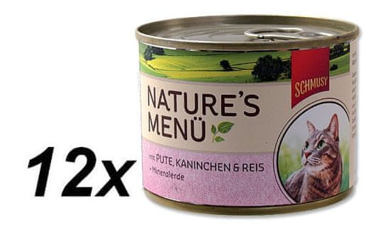 Schmusy hrana za mačke Nature, puretina i zečetina, 12 x 190 g
