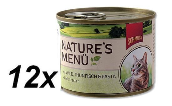 Schmusy hrana za mačke Nature, divljač i tuna, 12 x 190 g
